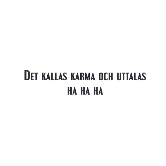 det kallas karma