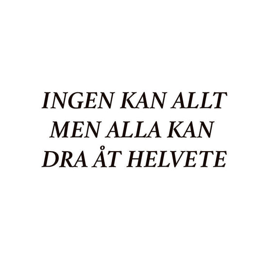 ingen kan allt